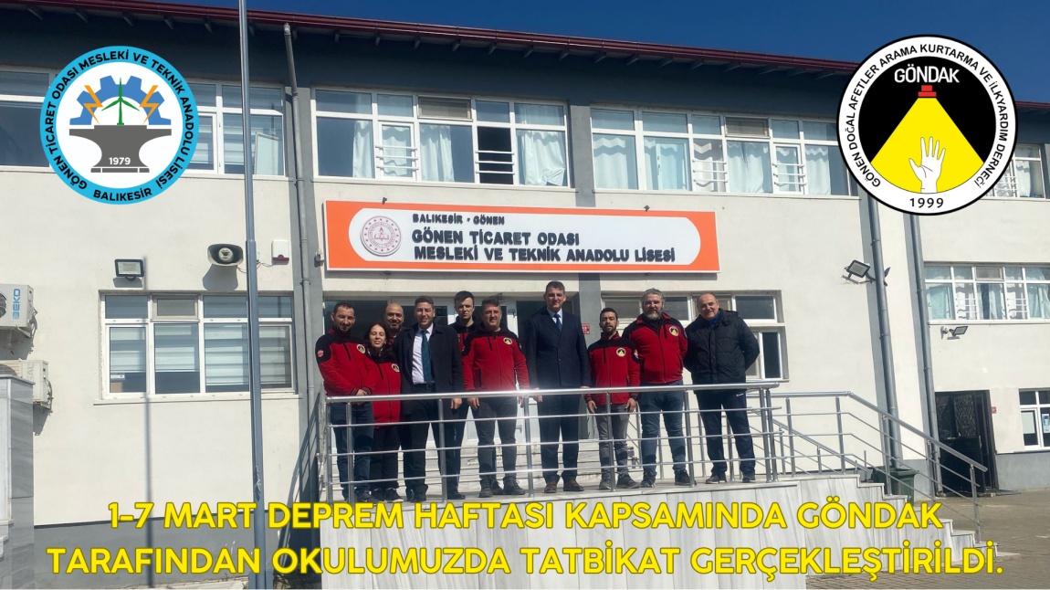 1-7 MART DEPREM HAFTASI KAPSAMINDA GÖNDAK TARAFINDAN OKULUMUZDA TATBİKAT GERÇEKLEŞTİRİLDİ.